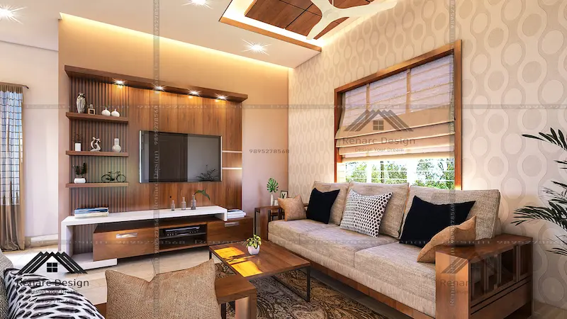 High-quality 3D interior design visualization of a modern living space