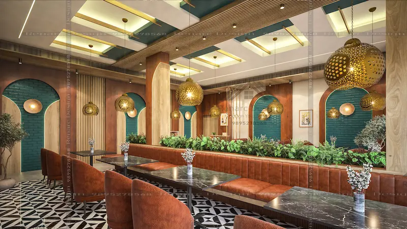Photorealistic 3D interior render of a luxurious living area